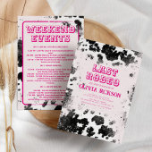 ディスコ女性のカーボーイホットピンクウェスタンバチェロレッテ 招待状