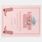 ディスコ女性のカーボーイレッツゴーガールズバチェロレッテ フリースブランケット (正面(横))