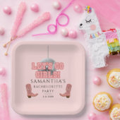 ディスコ女性のカーボーイレッツゴーガールズバチェロレッテ ペーパープレート (パーティー)