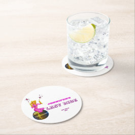 ディスコ女性のカーボーイレトロバチェロレッテ   ラウンドペーパーコースター