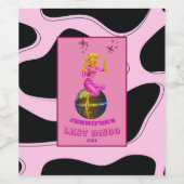 ディスコ女性のカーボーイレトロバチェロレッテ ワインラベル (シングルラベル)