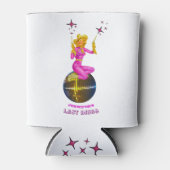 ディスコ女性のカーボーイレトロバチェロレッテTシャツ 缶クーラー (正面)