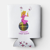 ディスコ女性のカーボーイレトロバチェロレッテTシャツ 缶クーラー (裏面)