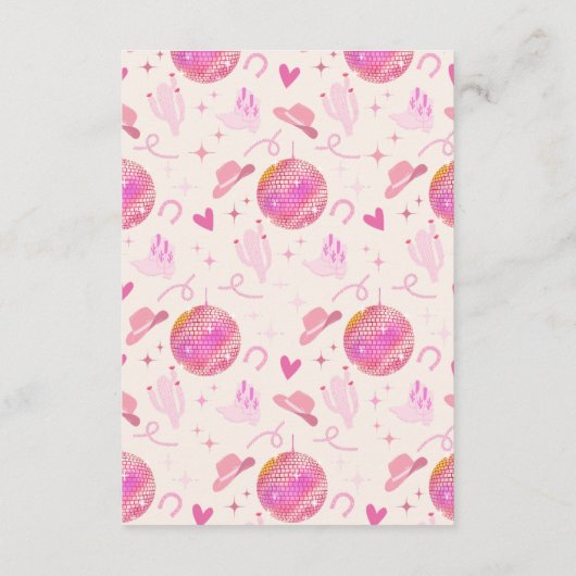 ディスコ女性のカーボーイロデオウィル私のメイド・オブ・オーナー（花嫁付き添い人） エンクロージャーカード (裏面)