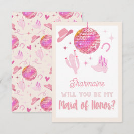 ディスコ女性のカーボーイロデオウィル私のメイド・オブ・オーナー（花嫁付き添い人） エンクロージャーカード