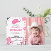 ディスコ女性のカーボーイロデオウェスタン誕生日招待状 招待状 (スタンド正面)