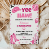 ディスコ女性のカーボーイロデオウェスタン誕生日招待状 招待状