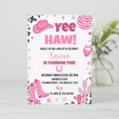 ディスコ女性のカーボーイロデオウェスタン誕生日招待状 招待状 (スタンド正面)