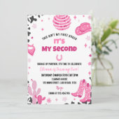 ディスコ女性のカーボーイロデオウェスタン誕生日招待状 招待状 (スタンド正面)