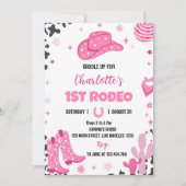 ディスコ女性のカーボーイロデオウェスタン誕生日招待状 招待状 (正面)