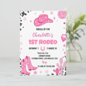 ディスコ女性のカーボーイロデオウェスタン誕生日招待状 招待状 (スタンド正面)