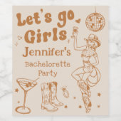 ディスコ女性のカーボーイロデオバチェロレッテ ワインラベル (シングルラベル)