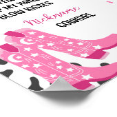 ディスコ女性のカーボーイロデオファースト誕生日マイルストーンサイン ポスター (角)