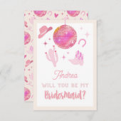 ディスコ女性のカーボーイロデオ私の花嫁のメイドになる エンクロージャーカード (正面/裏面)