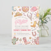 ディスコ女性のカーボーイロデオ2nd誕生日パーティー 招待状 (スタンド正面)