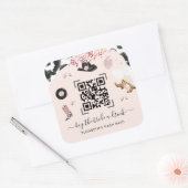 ディスコ女性のカーボーイロ買デオザ花嫁AドリンクQRコード スクエアシール (封筒)