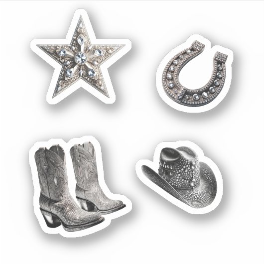 ディスコ女性のカーボーイ品種ステッカーパック シール (正面)