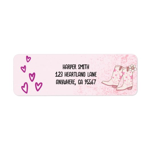 ディスコ女性のカーボーイ差出人住所ラベル ラベル (正面)