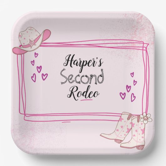 ディスコ女性のカーボーイ紙プレート ペーパープレート (正面)