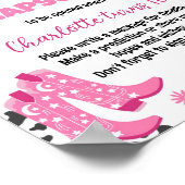 ディスコ女性のカーボーイ誕生日タイムカプセル標識 ポスター (角)