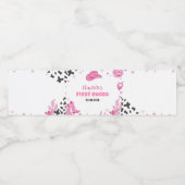 ディスコ女性のカーボーイ誕生日パーティーウォーターボトルラベル ペットボトルラベル (シングルラベル)