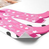 ディスコ女性のカーボーイ誕生日フォトマイルストーンポスター ポスター (角)