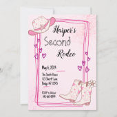 ディスコ女性のカーボーイ誕生日招待状 招待状 (正面)