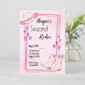 ディスコ女性のカーボーイ誕生日招待状 招待状 (スタンド正面)