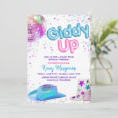 ディスコ女性のカーボーイ誕生日週末の日程 招待状 (スタンド正面)