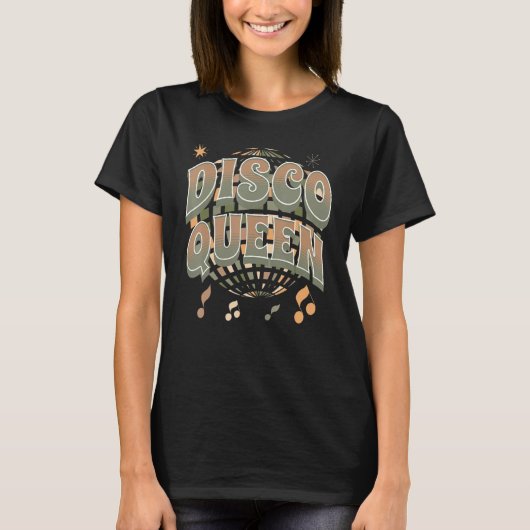 ディスコ女王70の80のレトロヴィンテージ70年代コスト Tシャツ (正面)