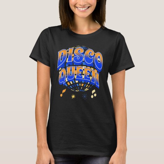ディスコ女王70の80のヴィンテージレトロ70年代コスト Tシャツ (正面)