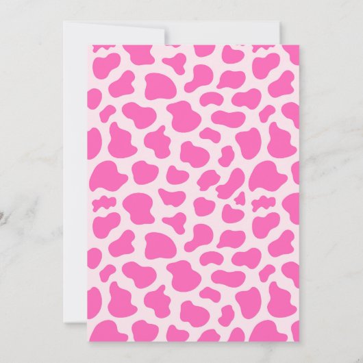 ディスコ宇宙女性のカーボーイピンクロデオバースデーパーティー 招待状 (裏面)