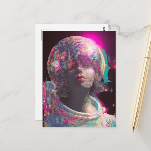 ディスコ宇宙飛行士 ポストカード (正面/裏面インサイチュ)