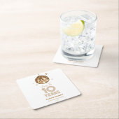 ディスコ応援結婚10周年パーティー スクエアペーパーコースター (インサイチュ)