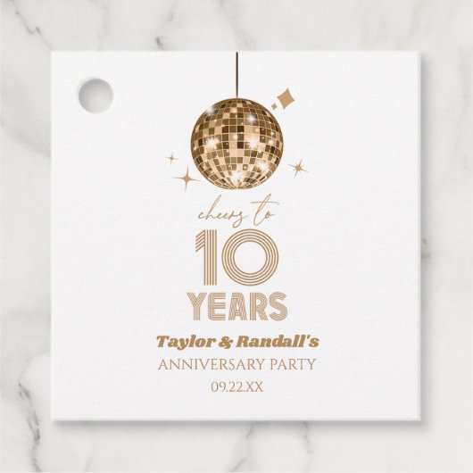 ディスコ応援結婚10周年パーティー フェイバータグ (正面)