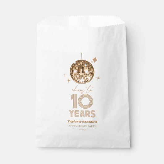 ディスコ応援結婚10周年パーティー フェイバーバッグ (正面)