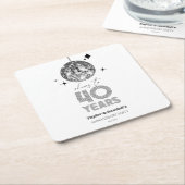 ディスコ応援結婚40周年パーティー スクエアペーパーコースター (アングル)