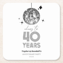 ディスコ応援結婚40周年パーティー スクエアペーパーコースター