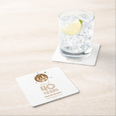 ディスコ応援結婚40周年パーティー スクエアペーパーコースター (インサイチュ)