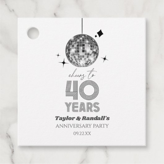 ディスコ応援結婚40周年パーティー フェイバータグ (正面)