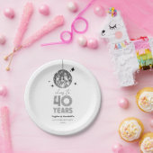 ディスコ応援結婚40周年パーティー ペーパープレート (パーティー)