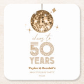 ディスコ応援結婚50周年パーティー スクエアペーパーコースター (正面)