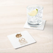 ディスコ応援結婚60周年パーティー スクエアペーパーコースター (インサイチュ)