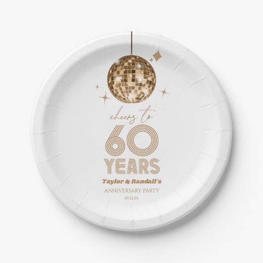 ディスコ応援結婚60周年パーティー ペーパープレート (正面)