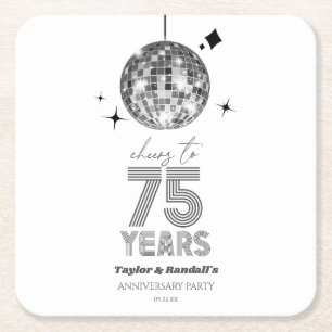 ディスコ応援結婚75周年パーティー スクエアペーパーコースター