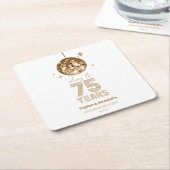 ディスコ応援結婚75周年パーティー スクエアペーパーコースター (アングル)