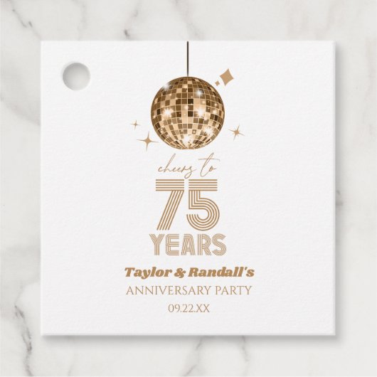 ディスコ応援結婚75周年パーティー フェイバータグ (正面)