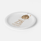 ディスコ応援結婚75周年パーティー ペーパープレート (アングル)