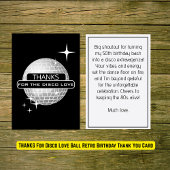 ディスコ感謝していラブボールレトロ誕生日 サンキューカード