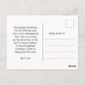 ディスコ感謝していラブボールレトロ誕生日 ポストカード (裏面)